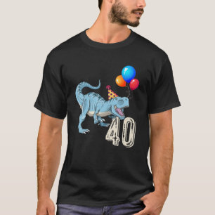 Camiseta Dinossauro Balão T Rex aniversário de 40 anos