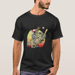 Camiseta Dinossauro Baseball Animal Halloween Design Engraç