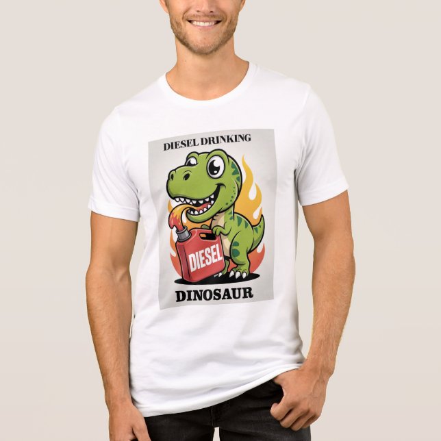 Camiseta Dinossauro Bebendo diesel (Frente)