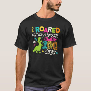 Camiseta Dinossauro Bonito 100 Dias De Meninos Engraçados N