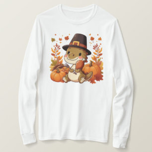 Camiseta Dinossauro Bonito de Ação de Graças