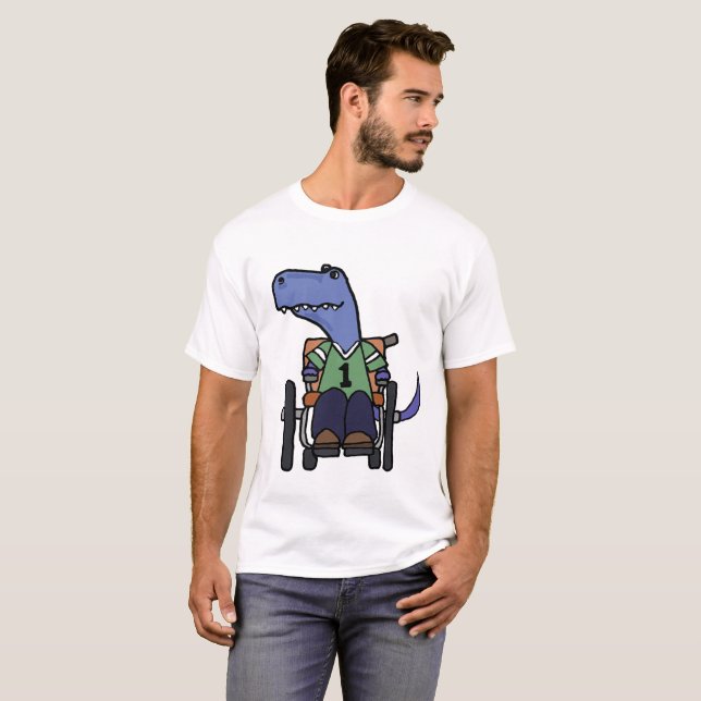 Camiseta Dinossauro bonito de T-rex em desenhos animados da (Frente Completa)
