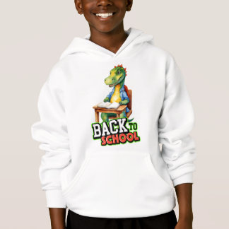 Camiseta Dinossauro bonito de volta para o capuz escolar