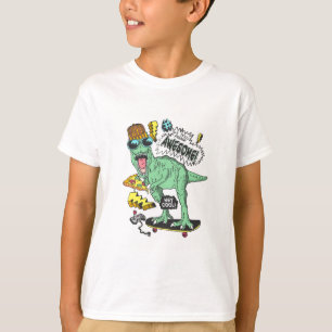 Camiseta Dinossauro Bonito Desenhado À Mão -