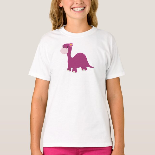 Camiseta Dinossauro Bonito, Dinossauro Rapariga, Dinossauro (Frente)