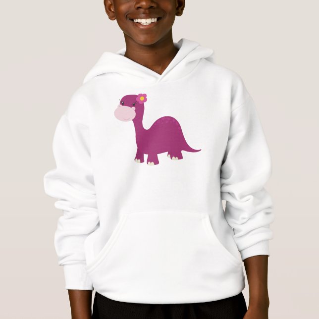Camiseta Dinossauro bonito, Dinossauro Rapariga, Dinossauro (Frente)