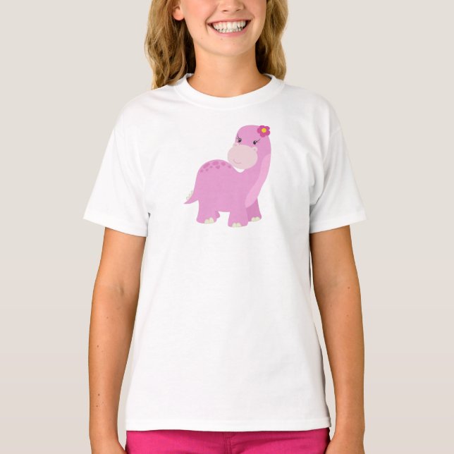 Camiseta Dinossauro Bonito, Dinossauro Rosa, Dinossauro Rap (Frente)