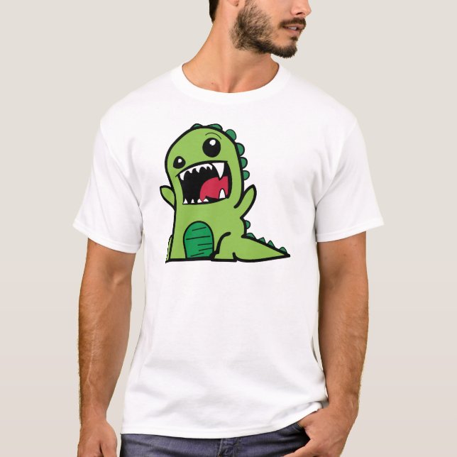 Camiseta Dinossauro bonito dos desenhos animados (Frente)