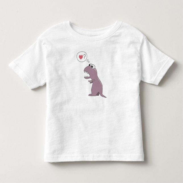Camiseta Dinossauro bonito em desenhos animados do amor (Frente)