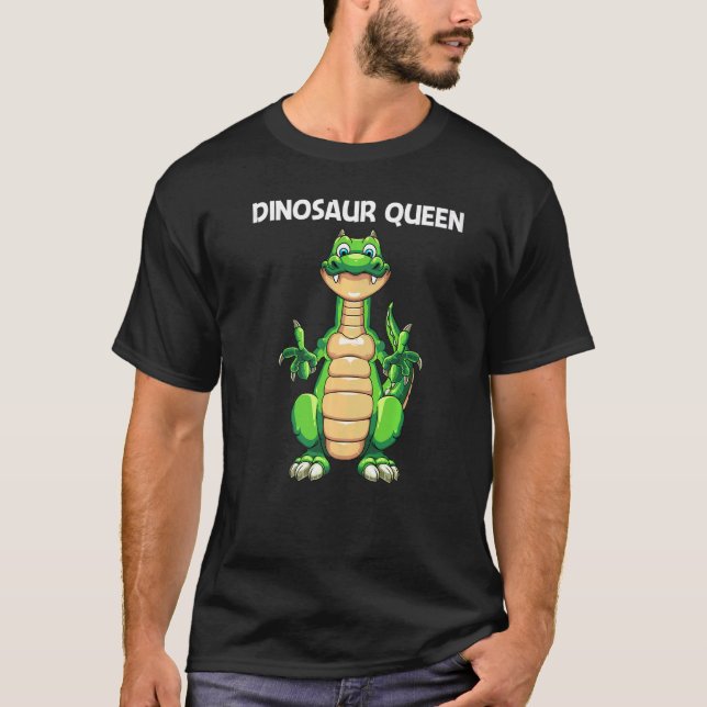 Camiseta Dinossauro Bonito Para Mulheres Mãe Dino Extinta D (Frente)