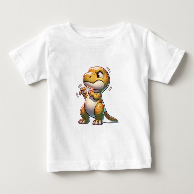 Camiseta dinossauro bravo e fofo (Frente)