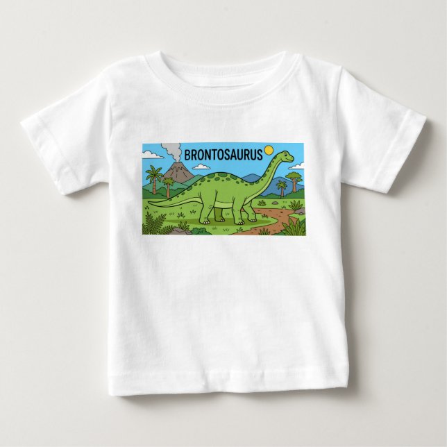 Camiseta dinossauro brontossauro  (Frente)