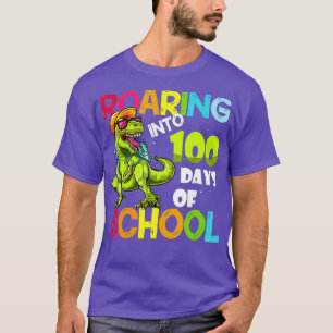 Camiseta Dinossauro Caminhando Para 100 Dias De Roupa Escol