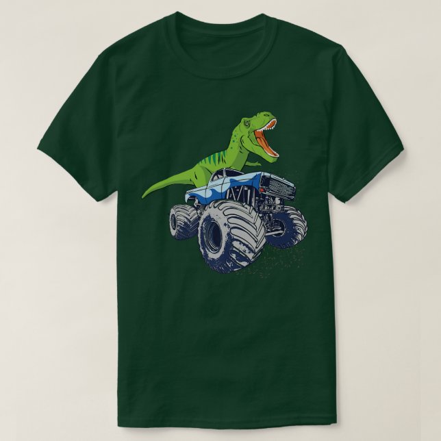 Camiseta Dinossauro Caminhão Monstro Patriótico Meninos e G (Frente do Design)