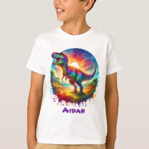 Camiseta Dinossauro Colorido Divertido
