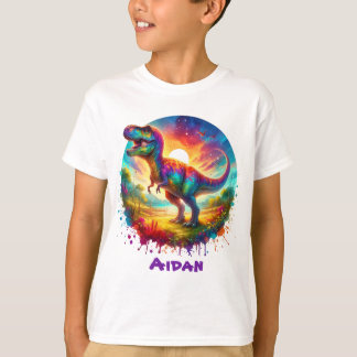Camiseta Dinossauro Colorido Divertido