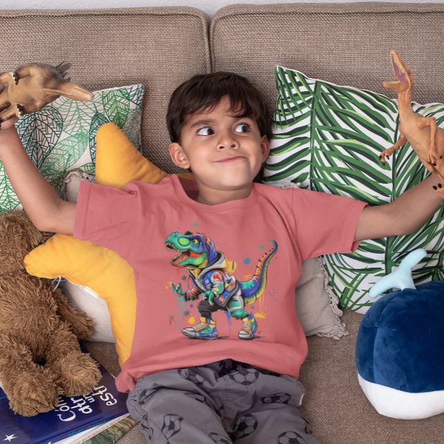 Camiseta Dinossauro colorido do estilo Street (Criador carregado)