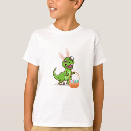 Camiseta Dinossauro com cesto de páscoa