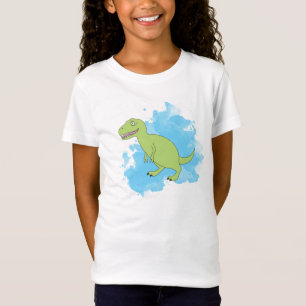 Camiseta Dinossauro com Design de Fundo de Aquarela