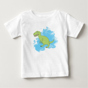 Camiseta Dinossauro com Design de Fundo de Aquarela