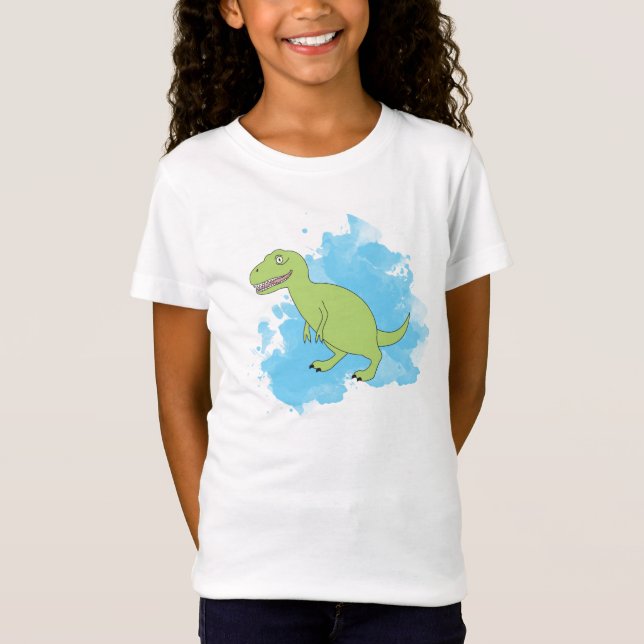 Camiseta Dinossauro com Tinta Azul (Frente)