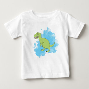 Camiseta Dinossauro com Tinta Azul