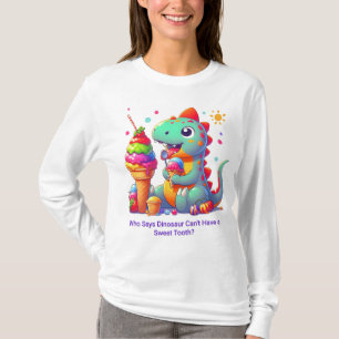 Camiseta Dinossauro Comendo Gelado-Gelado