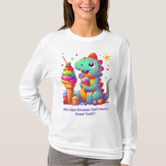 Camiseta Dinossauro Comendo Gelado-Gelado
