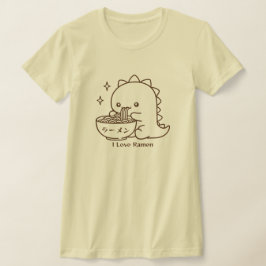 Camiseta Dinossauro Comendo Ramen Noodles Personalizado Kaw