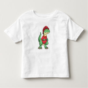 Camiseta Dinossauro como Bombeiro com capacete de Fogo