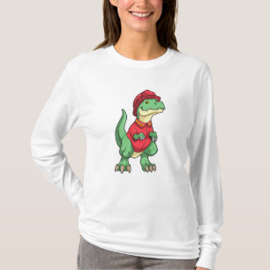 Camiseta Dinossauro como Bombeiro com capacete de Fogo