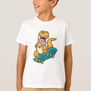 Camiseta Dinossauro como Patinador com skate