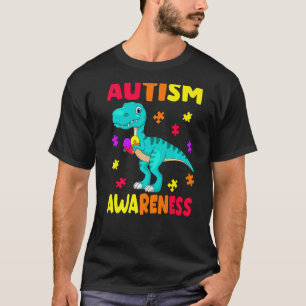 Camiseta Dinossauro Conscientização do Autismo Crianças Con
