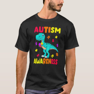 Camiseta Dinossauro Conscientização sobre Autismo Crianças