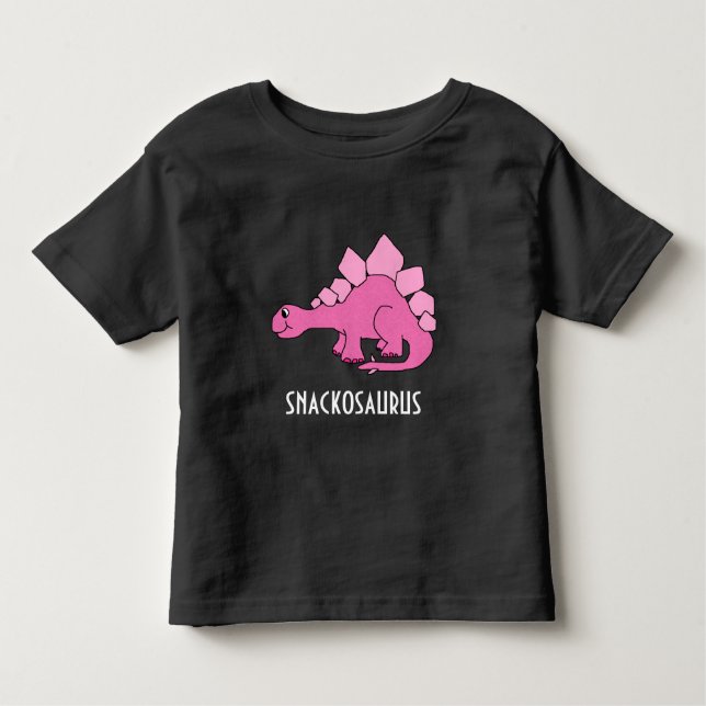 Camiseta Dinossauro cor-de-rosa bonito; Snackosaurus (Frente)