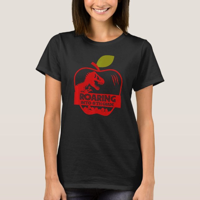 Camiseta Dinossauro Da Apple De Volta À Escola Em Raiva Na  (Frente)