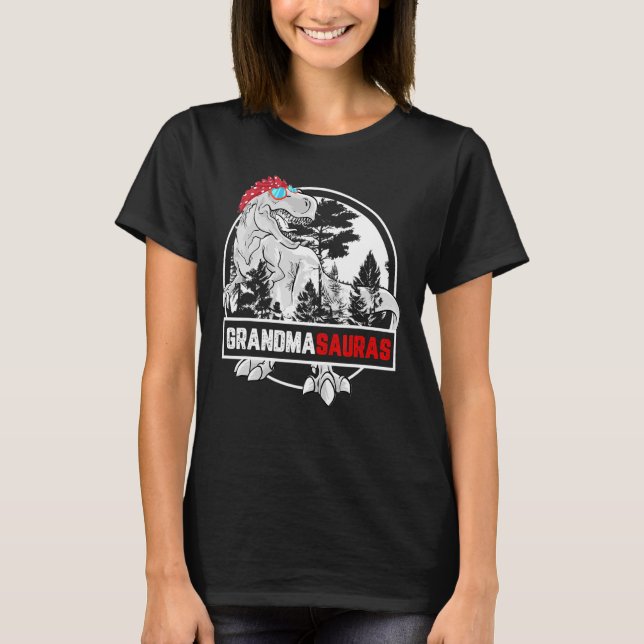 Camiseta Dinossauro da Família Grandmasaurus Saurus para Di (Frente)