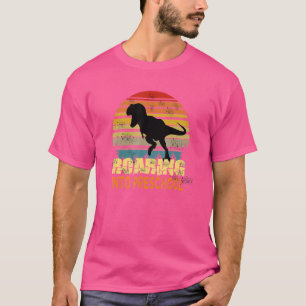 Camiseta Dinossauro Da Pré-Escola Em Raio De Volta À Primei