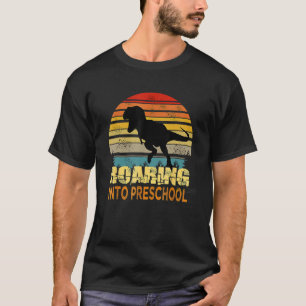 Camiseta Dinossauro Da Pré-Escola Em Raio De Volta À Primei