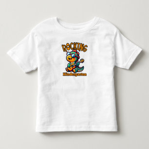 Camiseta Dinossauro da Pré-Escola Tocando Violão