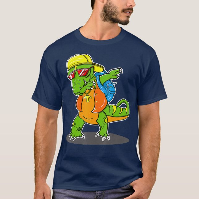 Camiseta Dinossauro Dabbing T Rex Dabbing School Bag boné (Frente)