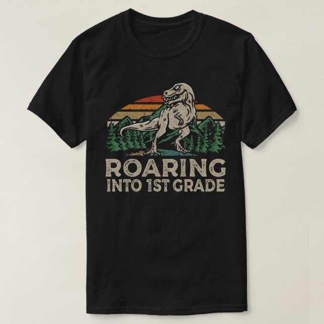 Camiseta Dinossauro De 1rua Em Rex De Volta À Escola (Frente do Design)