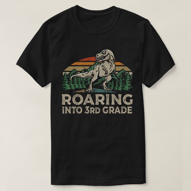 Camiseta Dinossauro De 3º Grau T Rex De Volta À Escola (Frente do Design)