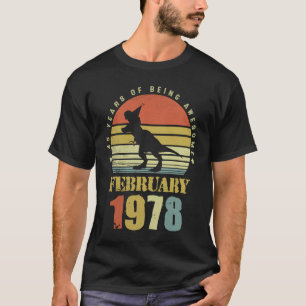 Camiseta Dinossauro De 45 Anos Fevereiro Desde 1978 45º Bir