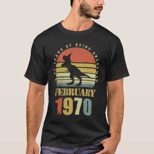 Camiseta Dinossauro De 53 Anos Fevereiro Desde 1970 53º Bir
