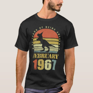 Camiseta Dinossauro De 56 Anos Fevereiro Desde 1967 56º Bir