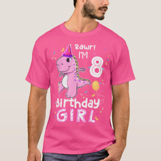 Camiseta Dinossauro De 8 Anos Aniversário 8 T Rex Dino Oito