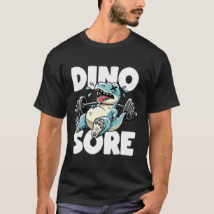 Camiseta Dinossauro de academia engraçado levantando peso A