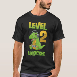 Camiseta Dinossauro de Aniversário Desbloqueado com 2 Anos 