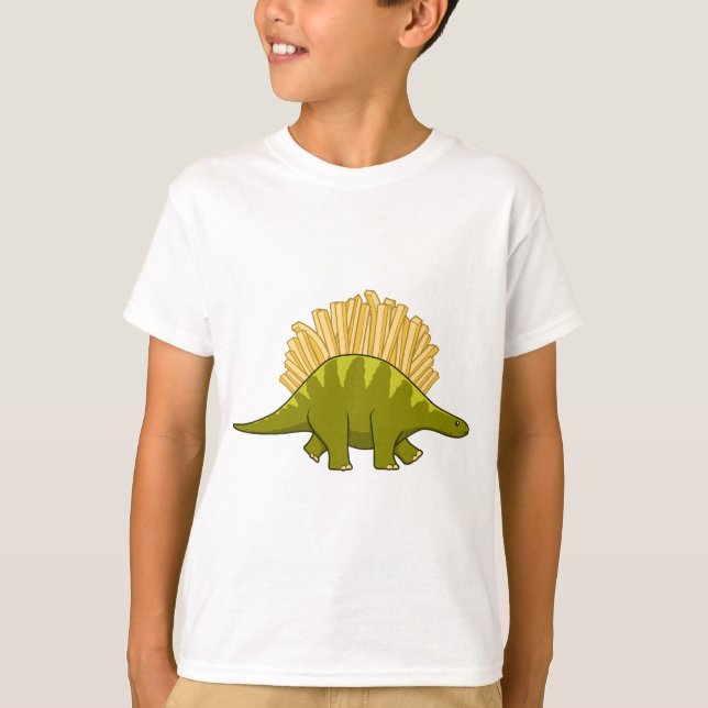 Camiseta Dinossauro de Batatas Fritas Engraçado (Frente)